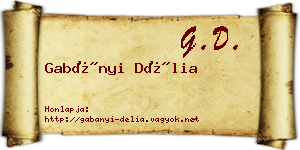 Gabányi Délia névjegykártya